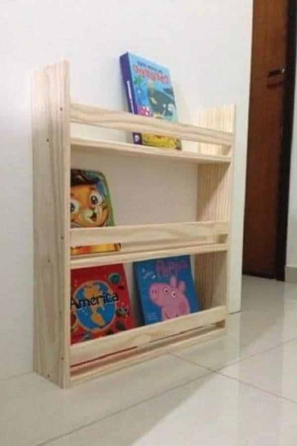 Anka Doğal Masif Ahşap Montessori Kitaplık - Image 1