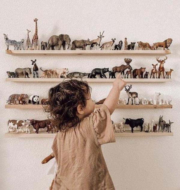 Zoo Doğal Masif Ahşap Montessori Raf - Image 1