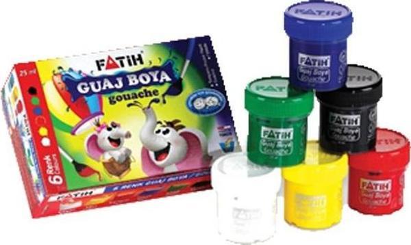 Fatih Guaj Boya Karton Kutu Şişe 6 Renk 25 ML 50410 - Image 1