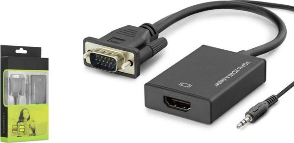 Hadron Hdx7794 Vga (M) To Hdmı (F) Adaptör Sesli Audıo Siyah - Image 1