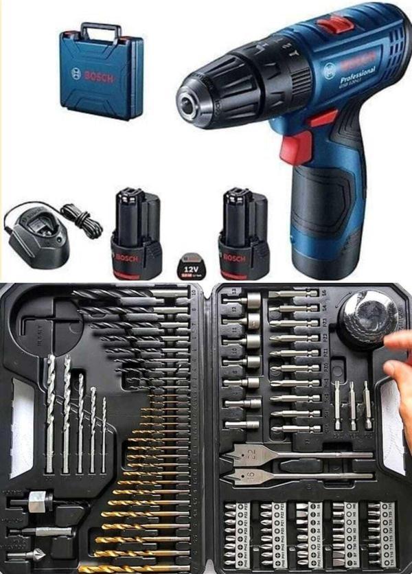 Bosch Gsb 120 Lı Darbeli Matkap Vidalama Ve 103 Parça Uç Seti - Image 1