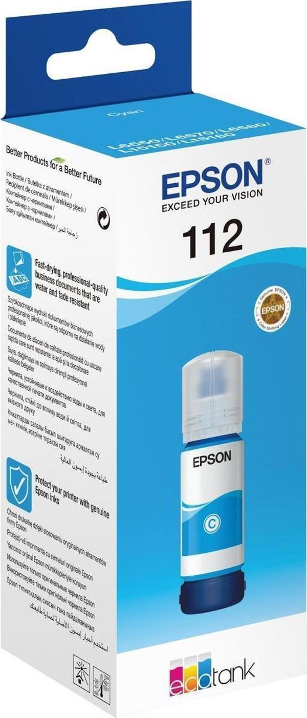 Epson T06C2 (112) Cyan Mavi Şişe Mürekkep C13T06C24A - Image 1