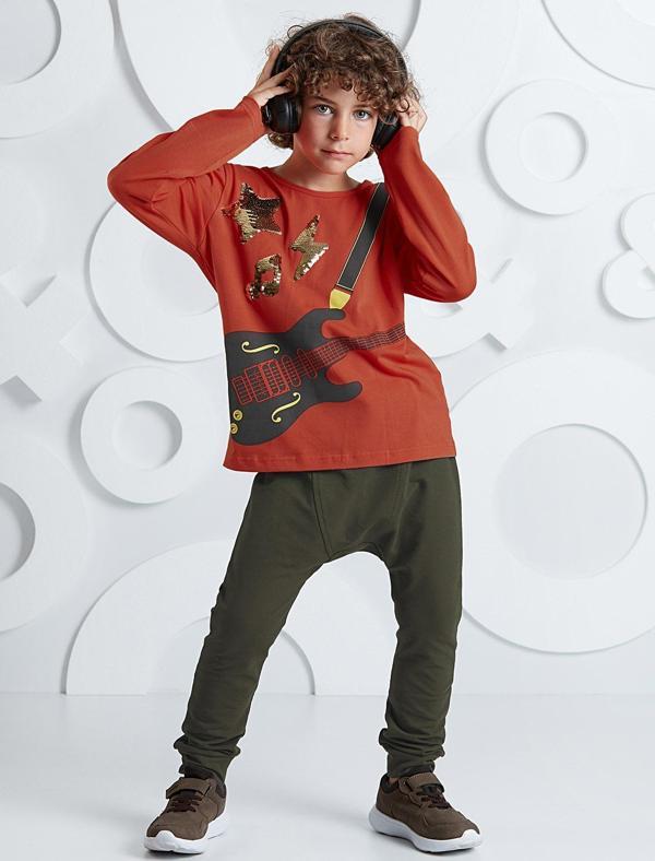 Gitarist Erkek Çocuk T-shirt Pantolon Takım - Image 1