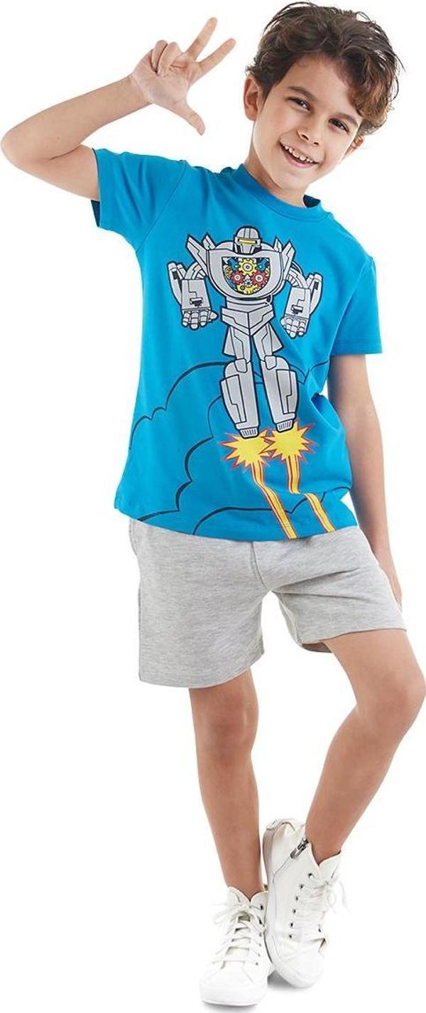 Robot Erkek Çocuk T-shirt Şort Takım - Image 1