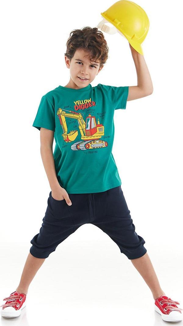 Yellow Digger Erkek Çocuk T-shirt Kapri Şort Takım - Image 1