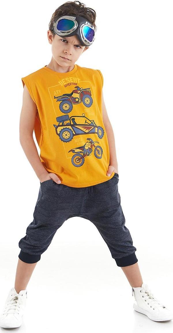 Motocross Erkek Çocuk T-shirt Kapri Şort Takım - Image 1