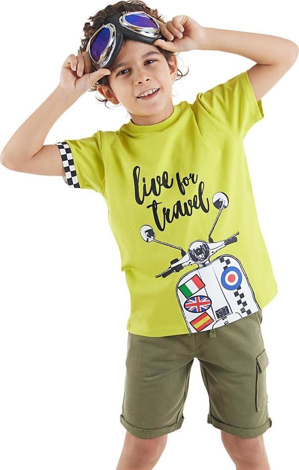 Motosiklet Turu Erkek Çocuk Yazlık T-Shirt Şort Takım - Image 1