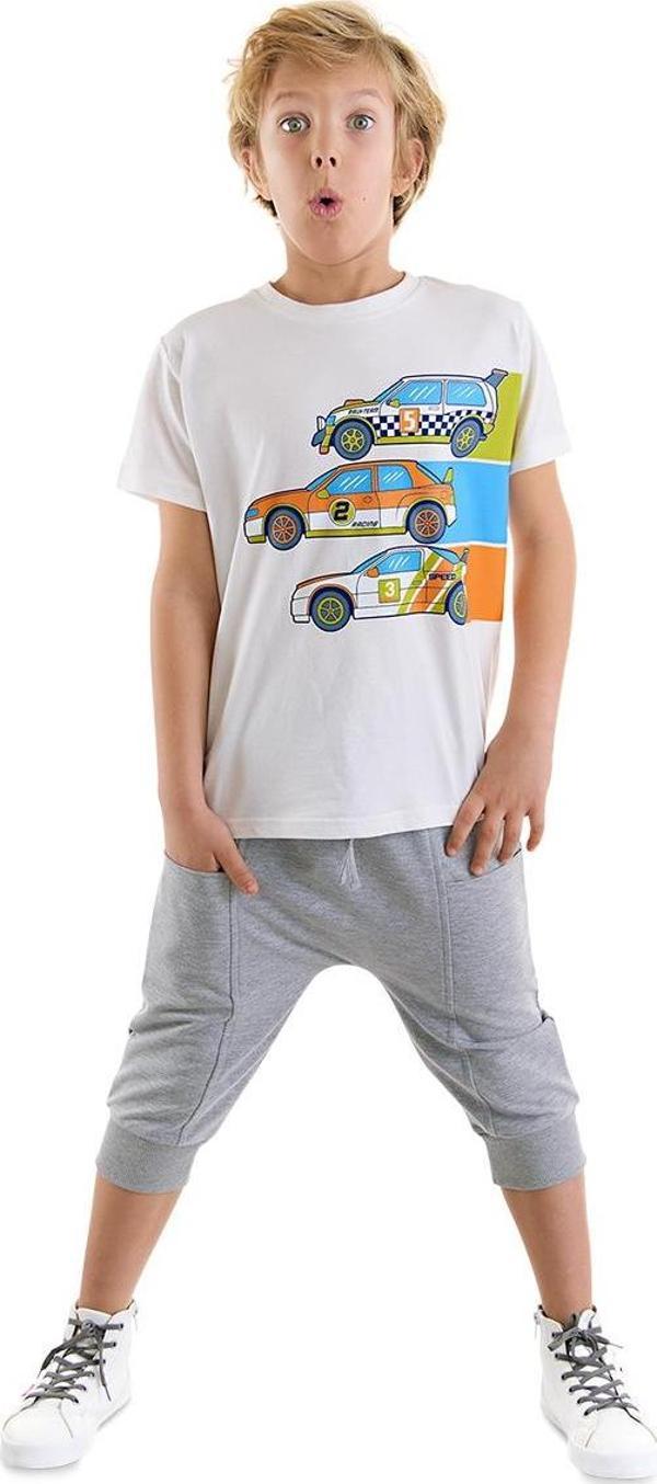 Yarışçı Arabalar Erkek Çocuk Yazlık T-shirt Cepli Kapri Şort Takım - Image 1