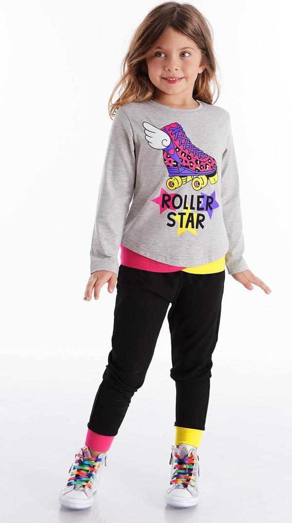 Roller Star Kız Çocuk Kışlık T-shirt Pantolon Takım - Image 1