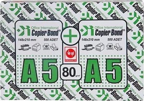 vege Copier Bond A5 Fotokopi Kağıdı 80g 1000li 5 Paket - Image 1