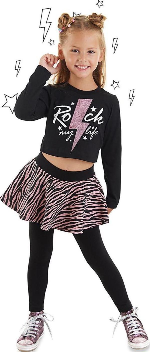 Rock Life Kız Çocuk Crop T-shirt Tayt Takım - Image 1