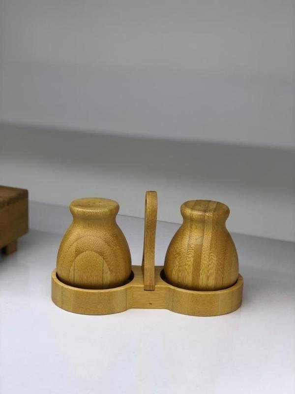 Mien Bambu Standlı Tuzluk Biberlik MİEN-7B08 - Image 1