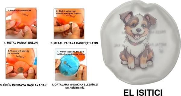 SEVİMLİ KÖPEK CEP SOBASI,EL ISITICI,SICAK SU TORBASI PVC  9cm - Image 1