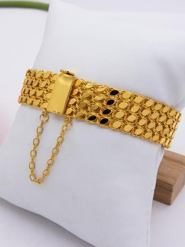 22 Ayar Altın Bileklik 1,5 cm En Dört Pullu Kadın Bileklik LKBLK1205 - Image 1