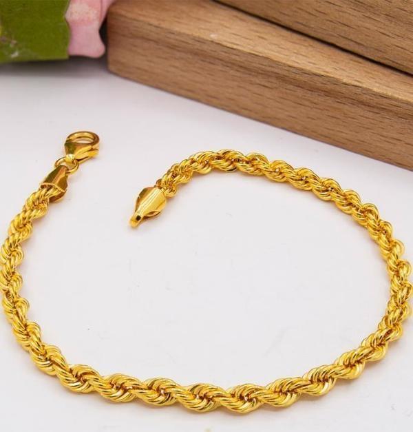 22 Ayar Altın Bileklik 4 MM En Halat Zincir Bileklik Kadın Bileklik LKBLK1068 - Image 1