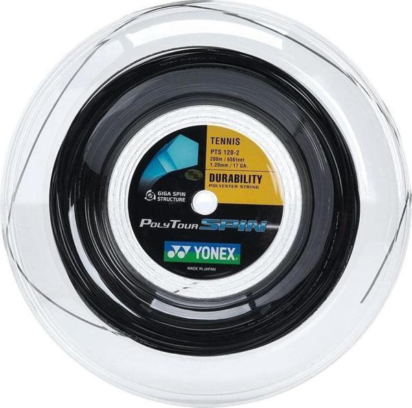 Yonex Poly Tour Spin 1.20 Rulo 200M Siyah Tenis Kordajı - Image 1