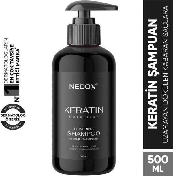 NEDOX Yıpranmış Saçlar Için Keratinli Saç Bakım Şampuanı 500 ml - Image 1