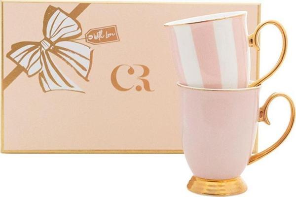 Cristina Re Blush Stripe & Blush Mug Set of 2 - Image 1
