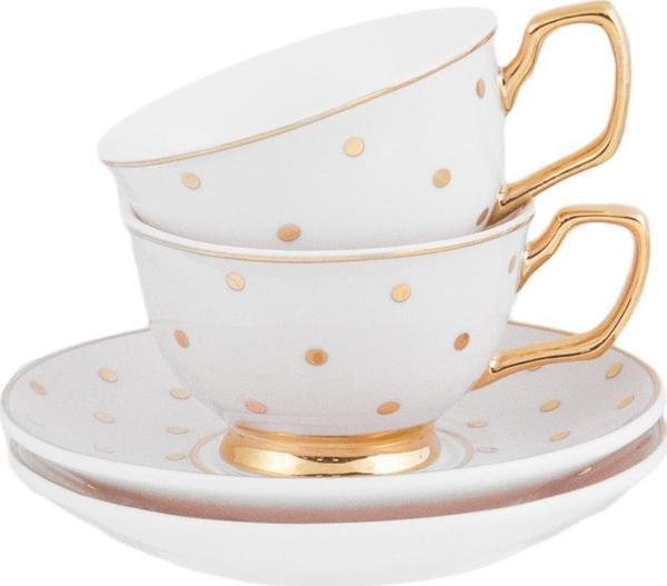 Cristina Re Ivory Polka Gold 2 li Kahve Fincanı - Image 1