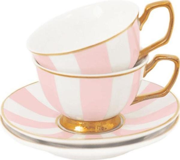 Cristina Re Pembe Çizgili 2 li Kahve Fincanı - Image 1