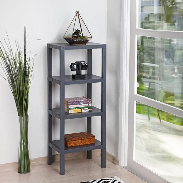 Mithra Life 4 Katlı Plastik Gri Banyo Mutfak Rafı MIT1051 - Image 1