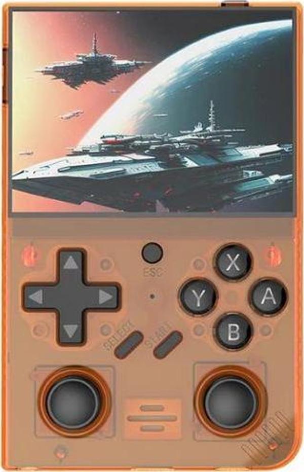DR35 Plus Taşınabilir Retro Oyun Konsolu Linux Sistemi 64G Kart 15000+ Oyun, 3.5 inç IPS Ekran Turuncu - Image 1