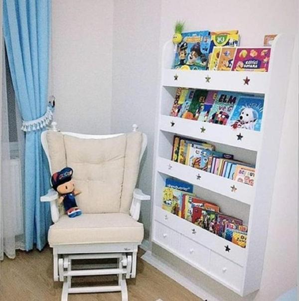 MİNNİE ÇEKMECELİ LAKE MONTESSORİ KİTAPLIK RAF - Image 1