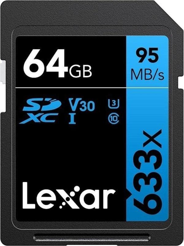 Lexar 64Gb Sdxc High-Performance 633X 95Mb/S Blue Uyumlu - Image 1