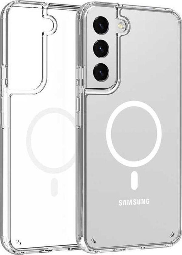 Samsung Galaxy S22 Plus - Şeffaf Magsafe Wireless Kablosuz Şarj Destekli V-mags Kılıf - Image 1