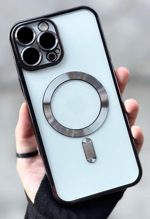 iPhone 13 Pro Max Kamera Korumalı Sararmaz Silikon Parlak Magsafe Destekli Modern Cetro Kılıf - Image 1