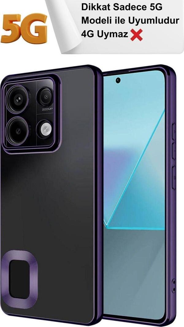 Xiaomi Redmi Note 13 Pro (5G) Kamera Korumalı Arkası Şeffaf Kenarları Renkli Logo Gösteren Omega - Image 1