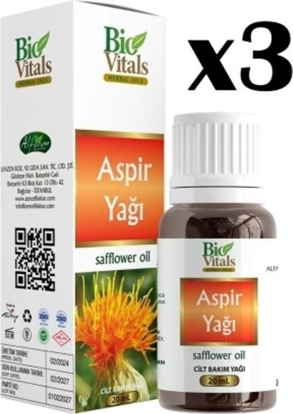 Biovitals Aspir Yağı 20 ml x 3 Adet - Image 1