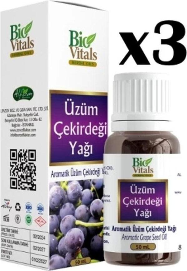 Biovitals Üzüm Çekirdeği Yağı 50 ml x 3 Adet - Image 1