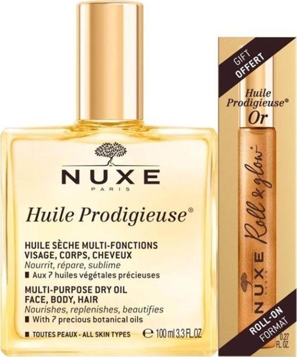 Nuxe Huile Prodigieuse 100 ml + Roll-On 8 ml Set - Image 1
