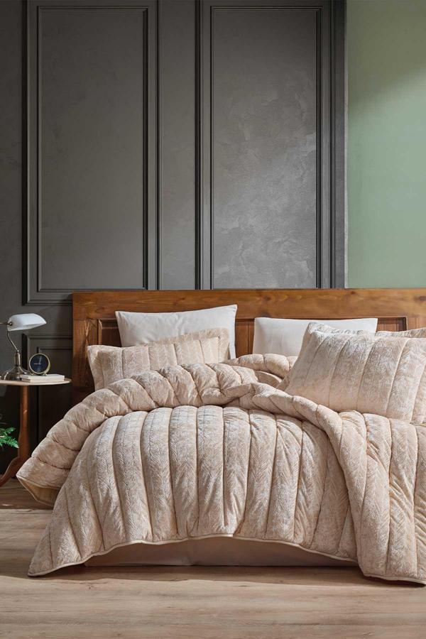 ELART Comfort yeni nesil uykuseti - 6 parça Velvet Cappuccino (230x220cm) - Image 1