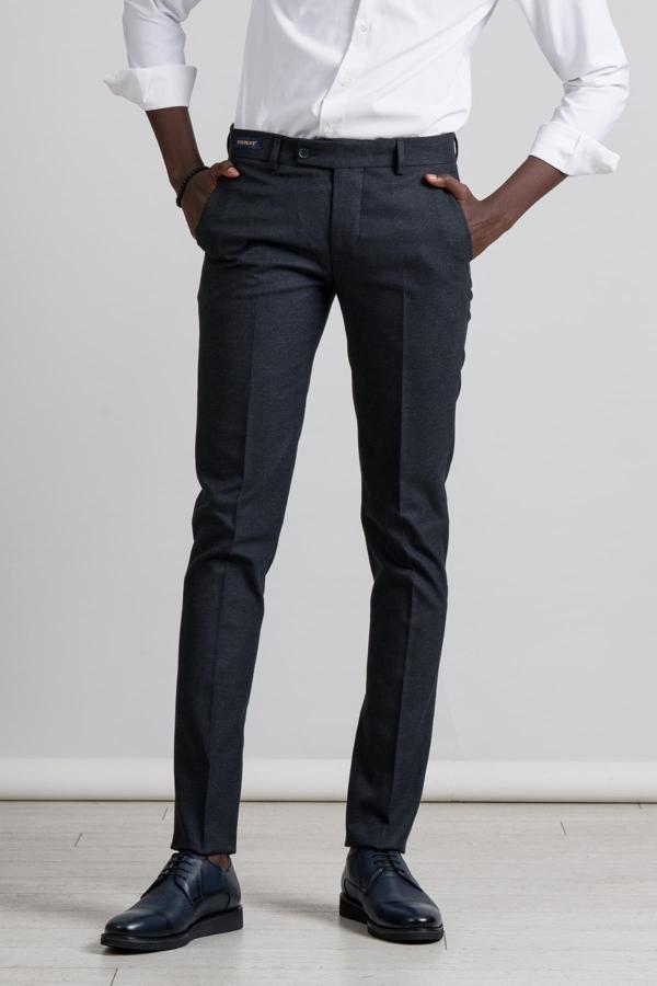Perpant Armürlü Slimfit Kışlık Kumaş Pantolon - Image 1