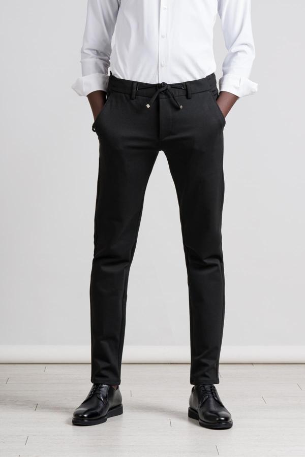 Perpant Slimfit Beli Lastikli Ve İplikli Kışlık Kumaş Likralı Jogger Pantolon - Image 1