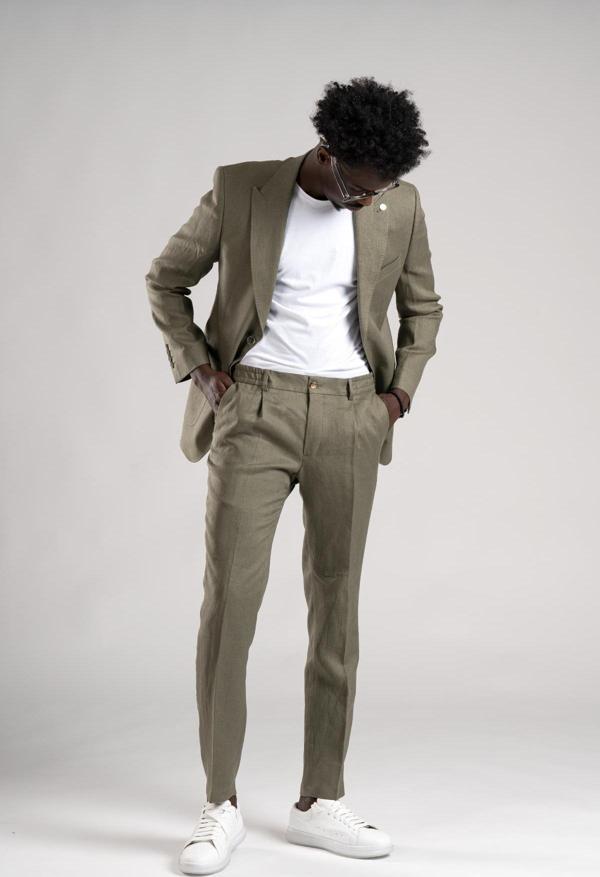 SİR Regular Fit Yarım Astarlı %100 Linen (Keten) Kumaş Takım Elbise - Image 1