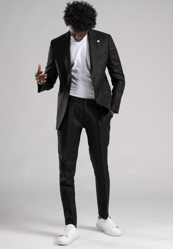 SİR Regular Fit Yarım Astarlı %100 Linen (Keten) Kumaş Takım Elbise - Image 1