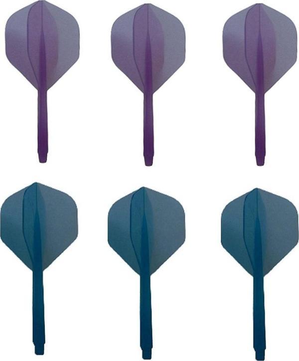 Dartsan 2 Set Neon Entegre Dart Şaft-Shaft Kanat Seti. Mavi-Mor - Image 1