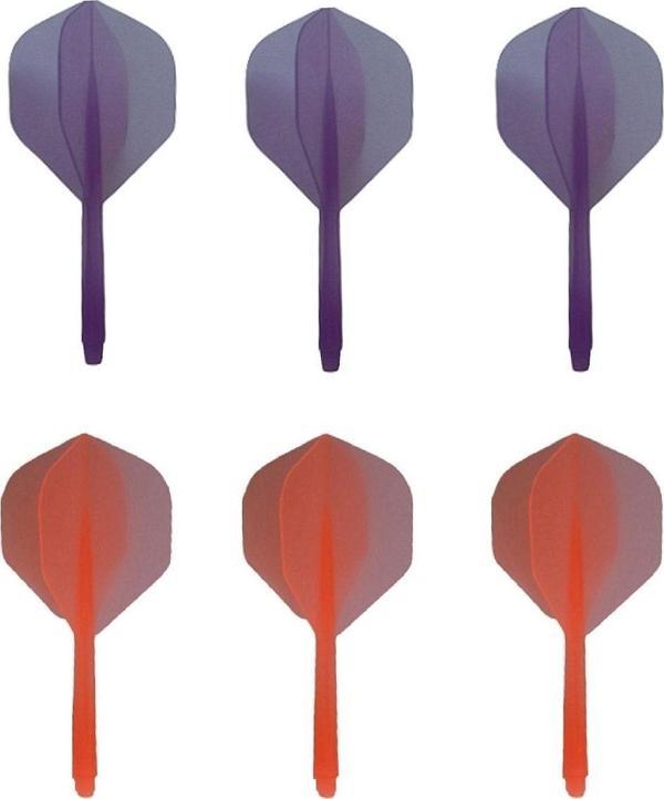 Dartsan 2 Set Neon Entegre Dart Şaft-Shaft Kanat Seti. Mor-Turuncu - Image 1