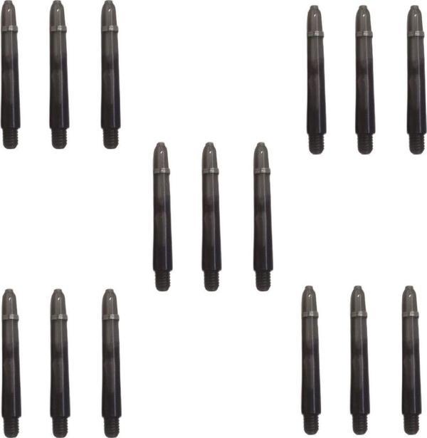 Dartsan 5 Set (15 Adet) 41Mm, Siyah Polikarbon(Pc) Siyah Şeffaf Dart Shaft-Şaft. - Image 1