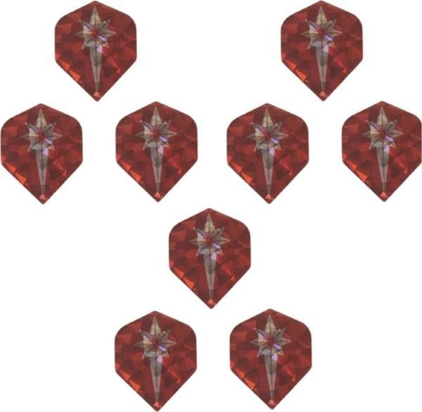 Dartsan 9 Adet (3 Takım) Dart Flight Standart Metalik Parlak Hologram Kırmızı-Beyaz Flayt. - Image 1