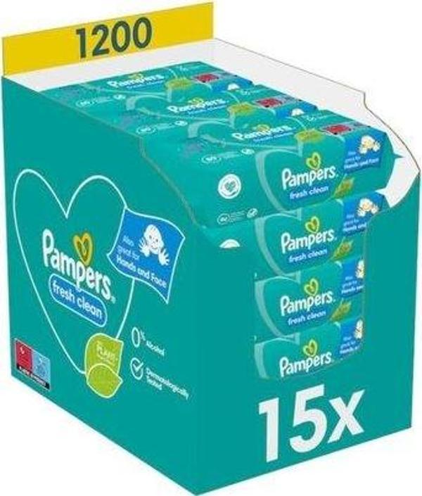 Prima Pampers Baby Islak Havlu Temiz Ve Ferah 80'li (80x15) 1200 Yaprak - Image 1