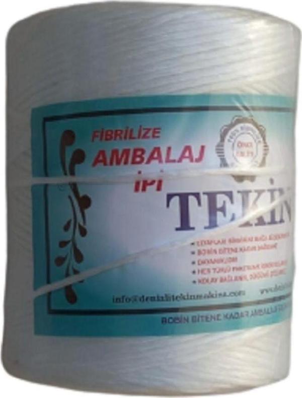 Tekin 1 Kg Beyaz Renk, Naylon Plastik Fibrilize Ambalaj Ipi. 1000Gr. - Image 1