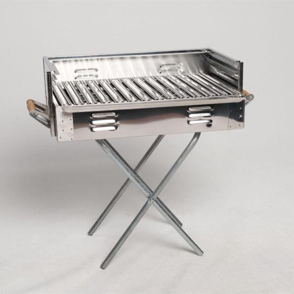 Hun Paslanmaz Kademeli Katlanabilir Ayaklı Mangal 50 Cm - Image 1