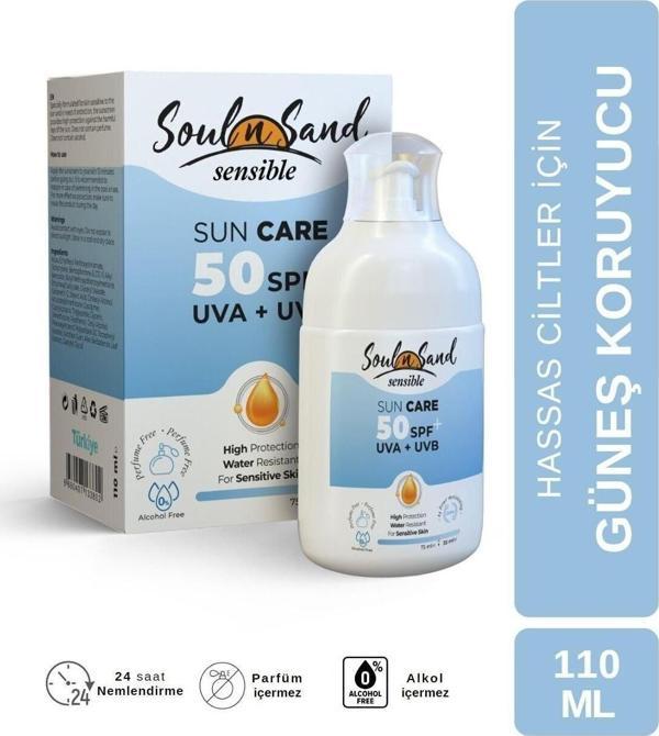 Soul N Sand Hassas Ciltler Için Sensible Spf 50 Güneş Kremi 110 Ml - Image 1