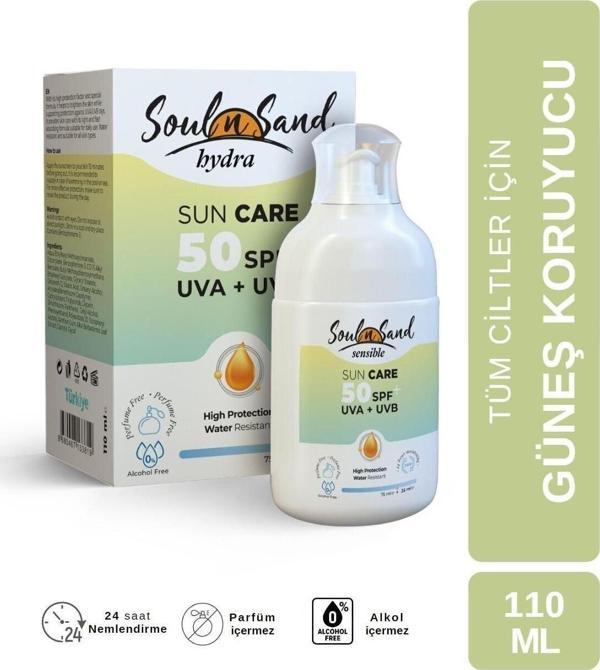 Soul N Sand Tüm Ciltler Için Sensible Hydra Spf 50 Güneş Kremi 110 Ml - Image 1