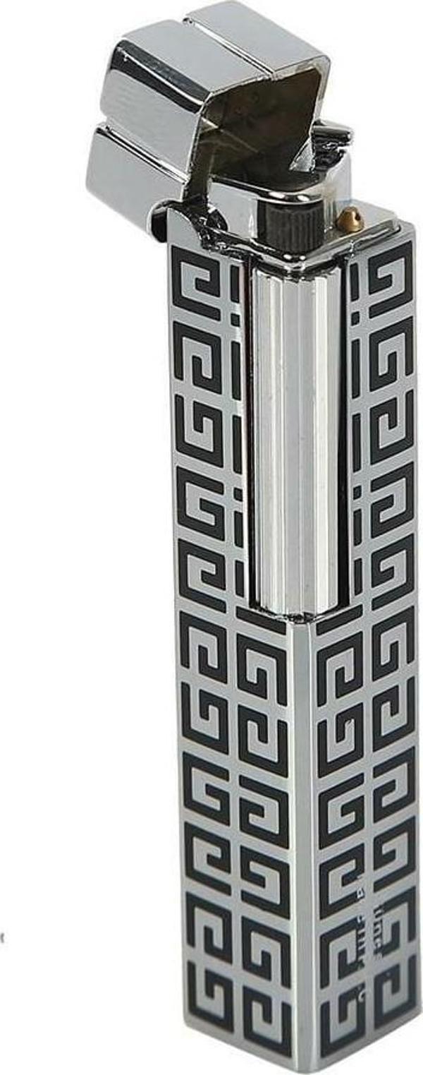 Vindiesel Dupont Tarz Slim Kare Metal Çakmak - Siyah - Taşlı Gazlı - Image 1