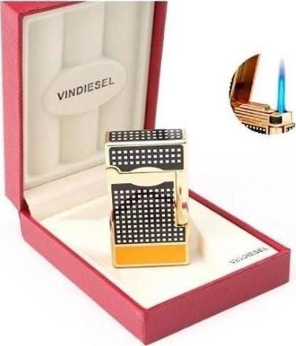 Vindiesel Dupont Tarz Tek Torch Puro Çakmağı Sarı-Siyah - Image 1